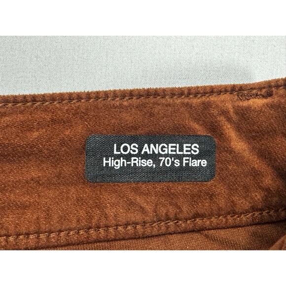 Mavi Women's Los Angeles High-Rise 70s Flare Orange Velvet Pants - 25x30 (27x30) - Picture 5 of 7